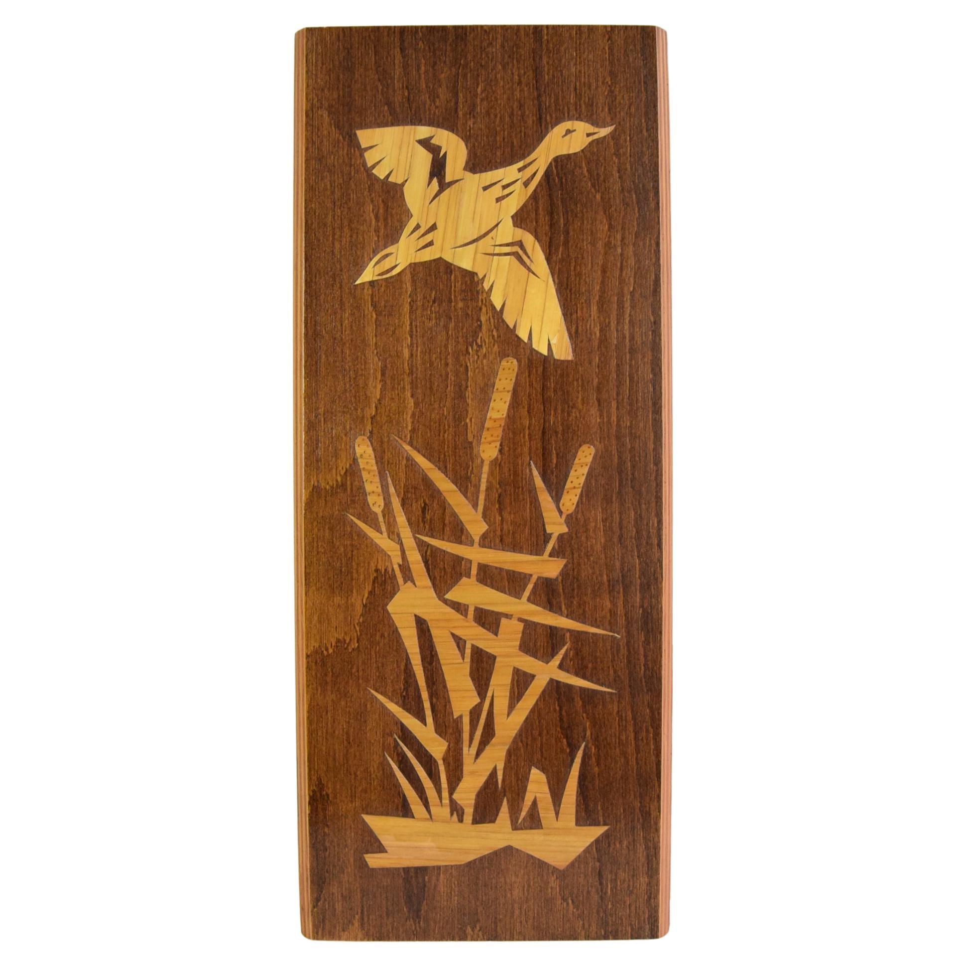 Vintage wall wood mallard, Decoration. 1950's.