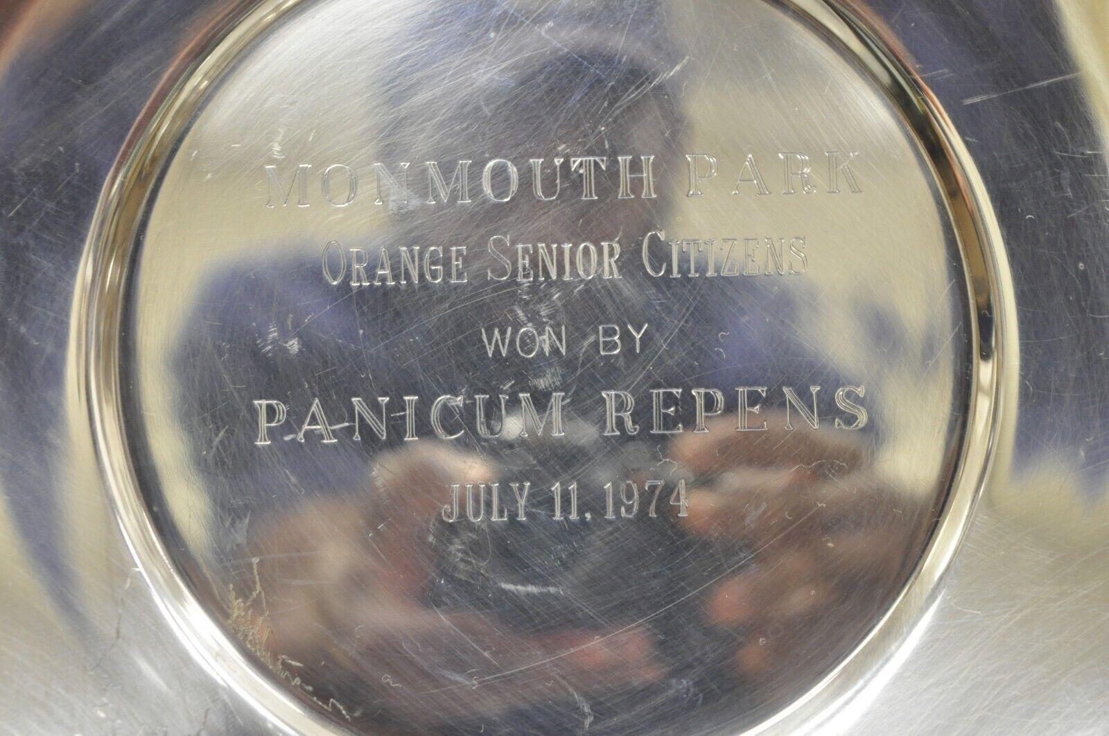 Victorien Assiettes vintage Wallace 1125 en métal argenté Monmouth Park Award en vente