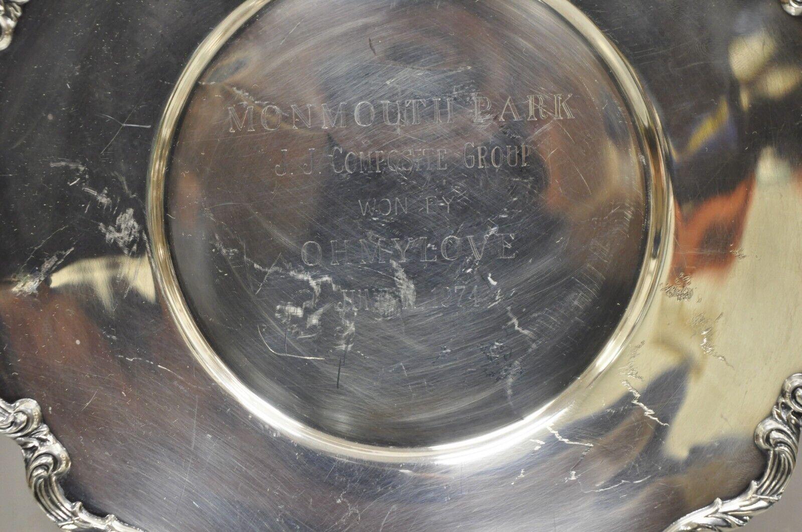 Assiettes vintage Wallace 1125 en métal argenté Monmouth Park Award en vente 1