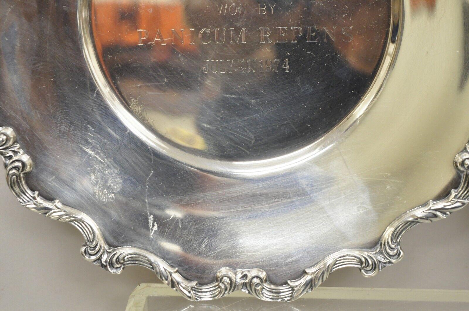 Vintage Wallace 1125 Silver Plated Monmouth Park Award Plates For Sale 3