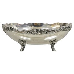 Vintage Wallace 214 Victorian Style Silver Plated Oval Footed Fruit Bowl