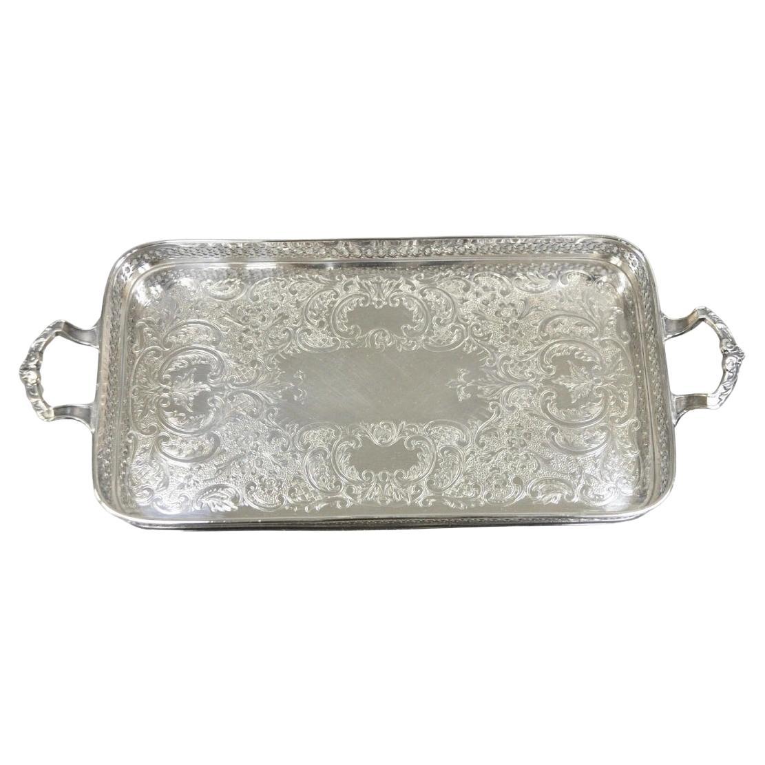 Vintage Wallace 335 Victorian Silver Plated Small Whatnot Trinket Dish Tray For Sale