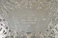 Vintage Wallace 731 Victorian Style Silver Plated Oval Trivet 1980 Award Platter