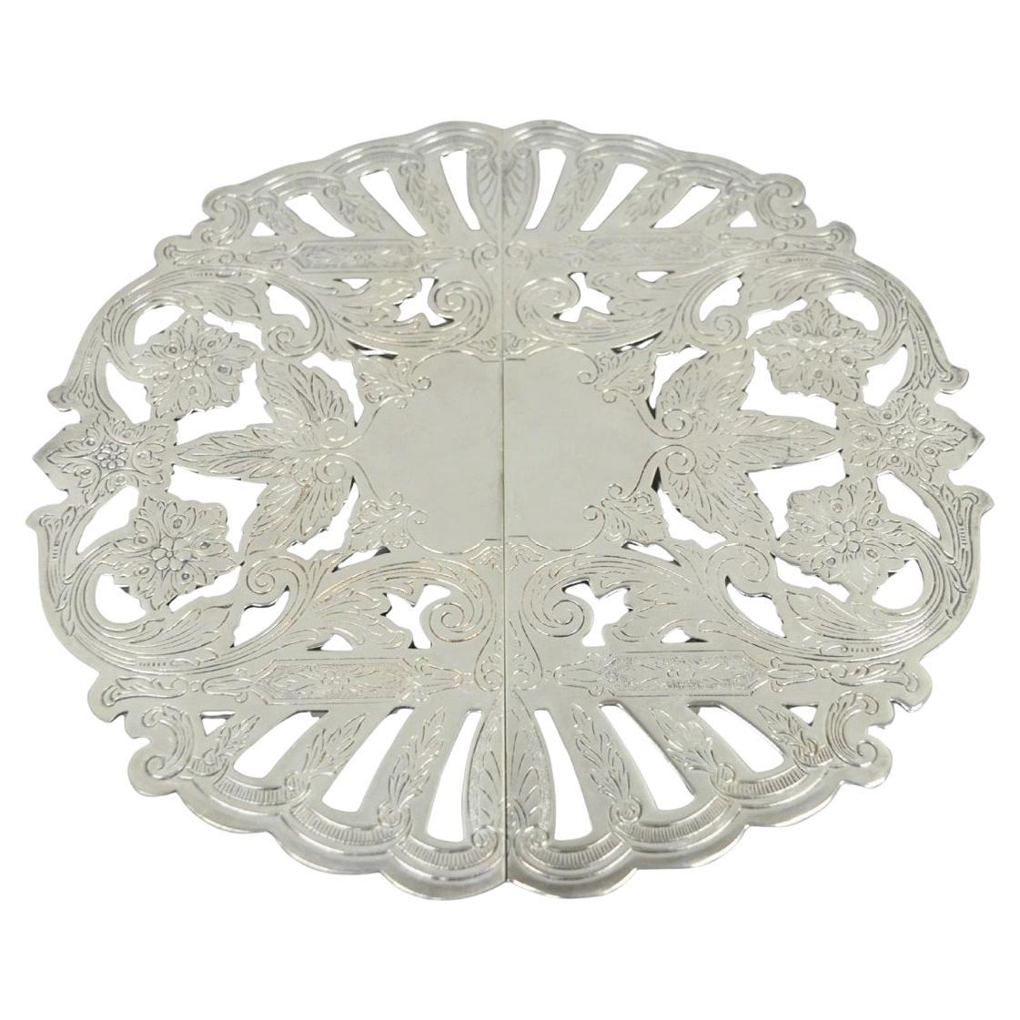 Vintage Wallace 7332 Victorian Style Silver Plated Expanding Pot Trivet (B)