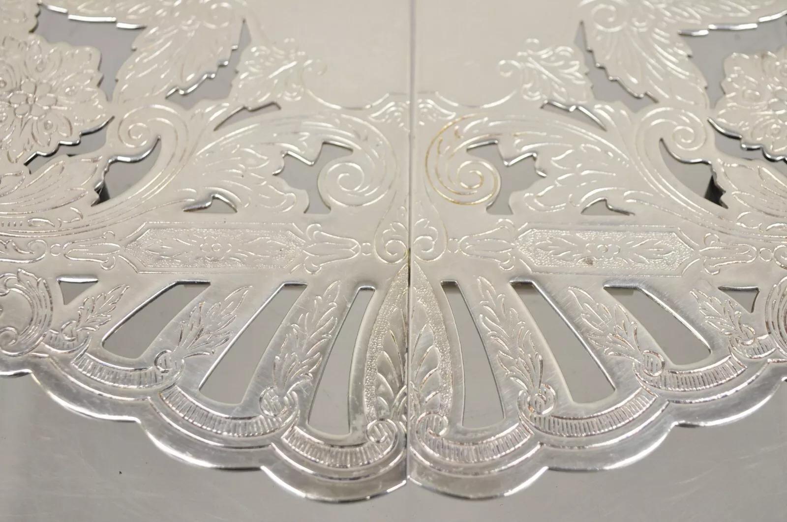 Vintage Wallace 7332 Victorian Style Silver Plated Expanding Pot Trivet For Sale 1
