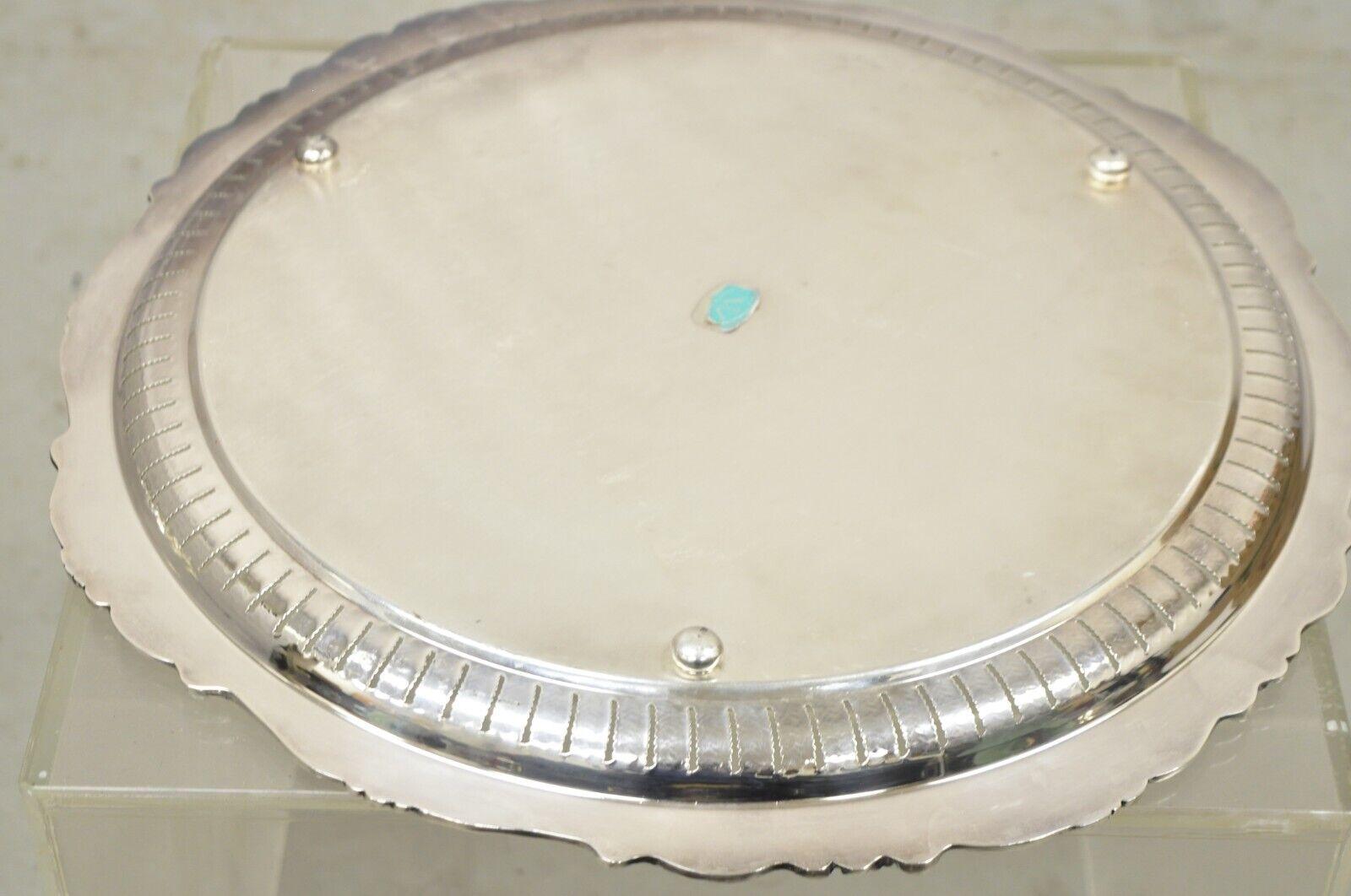 Vintage Wallace Baroque 298 Silver Plated 19” Round Serving Platter Tray 5