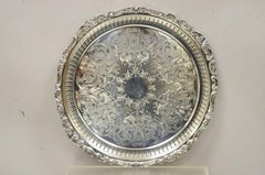 Vintage Wallace Baroque 298 Silver Plated 19” Round Serving Platter Tray