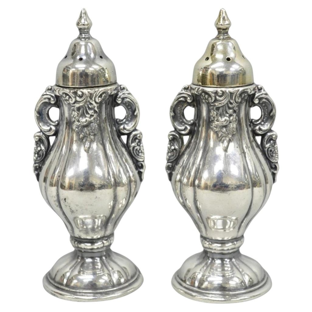 Vintage Wallace Baroque Ornate Silver Plated Salt & Pepper Shakers - a Pair