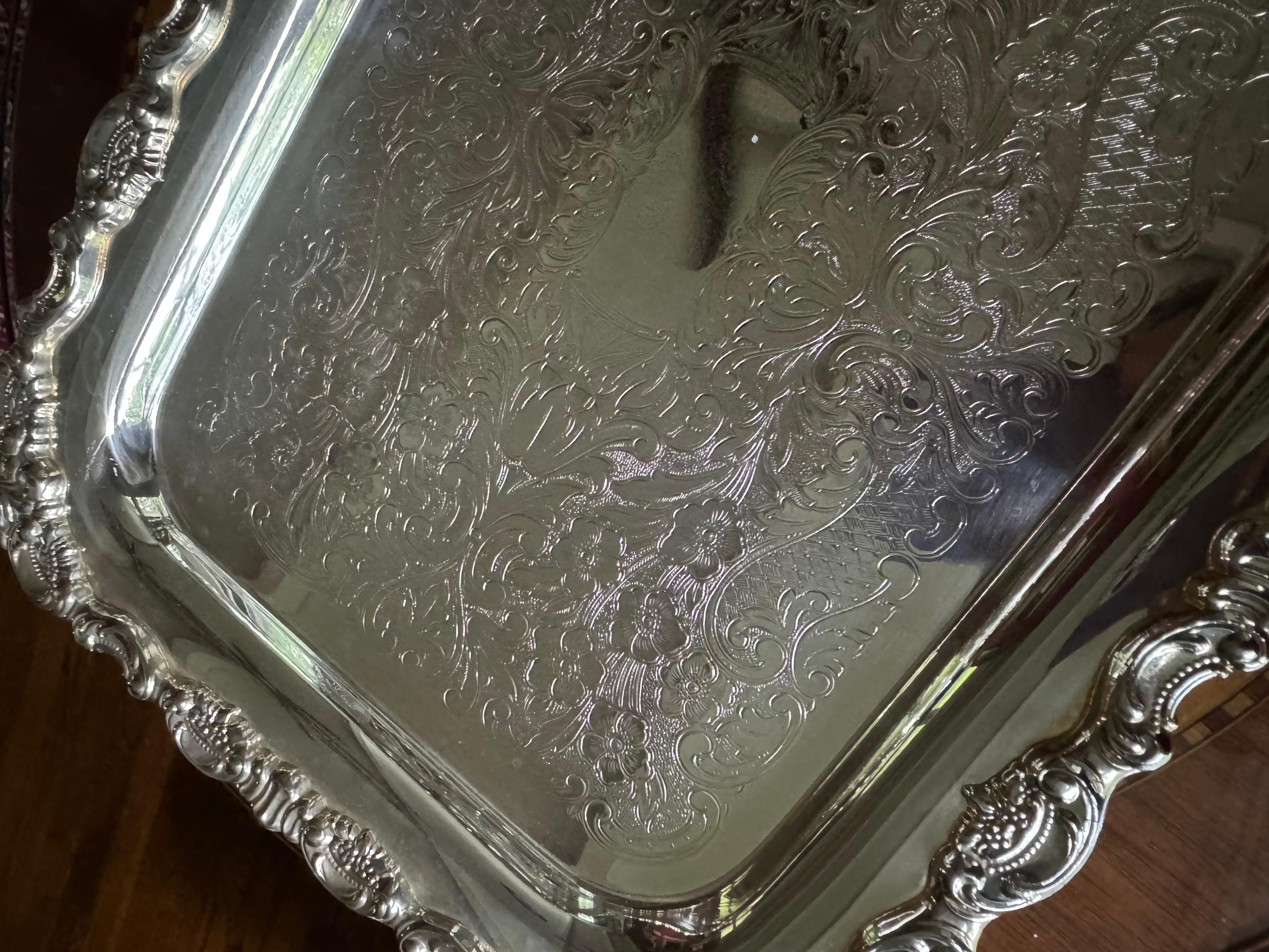 Bandeja vintage Wallace barroca rectangular plateada en Bueno estado para la venta en Birmingham, AL