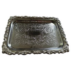 Vintage Wallace baroque rectangular silverplated tray