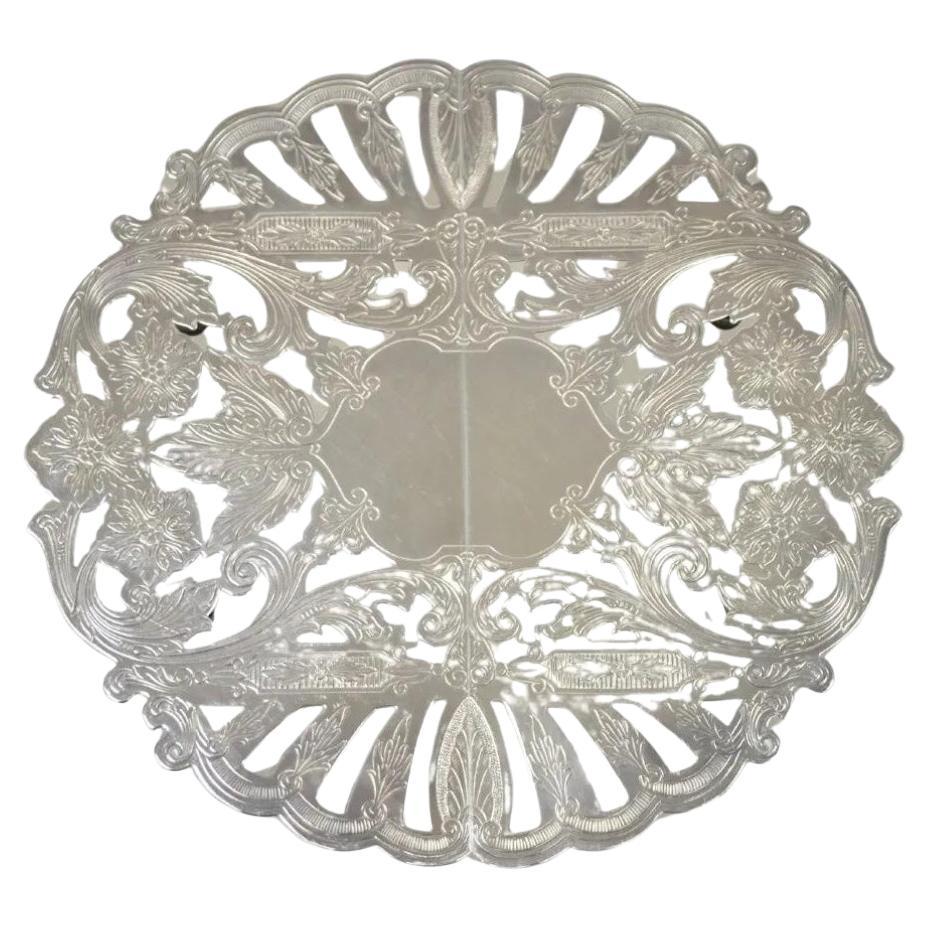 Vintage Wallace Silverplate 7333 Silver Plated Ornate Expanding Hot Plate Trivet For Sale