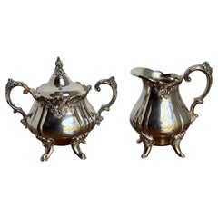 Azucarero y cremera Wallace vintage plateados