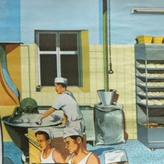 Vintage Wallchart the Backery D.Lordey Rollable Poster Print