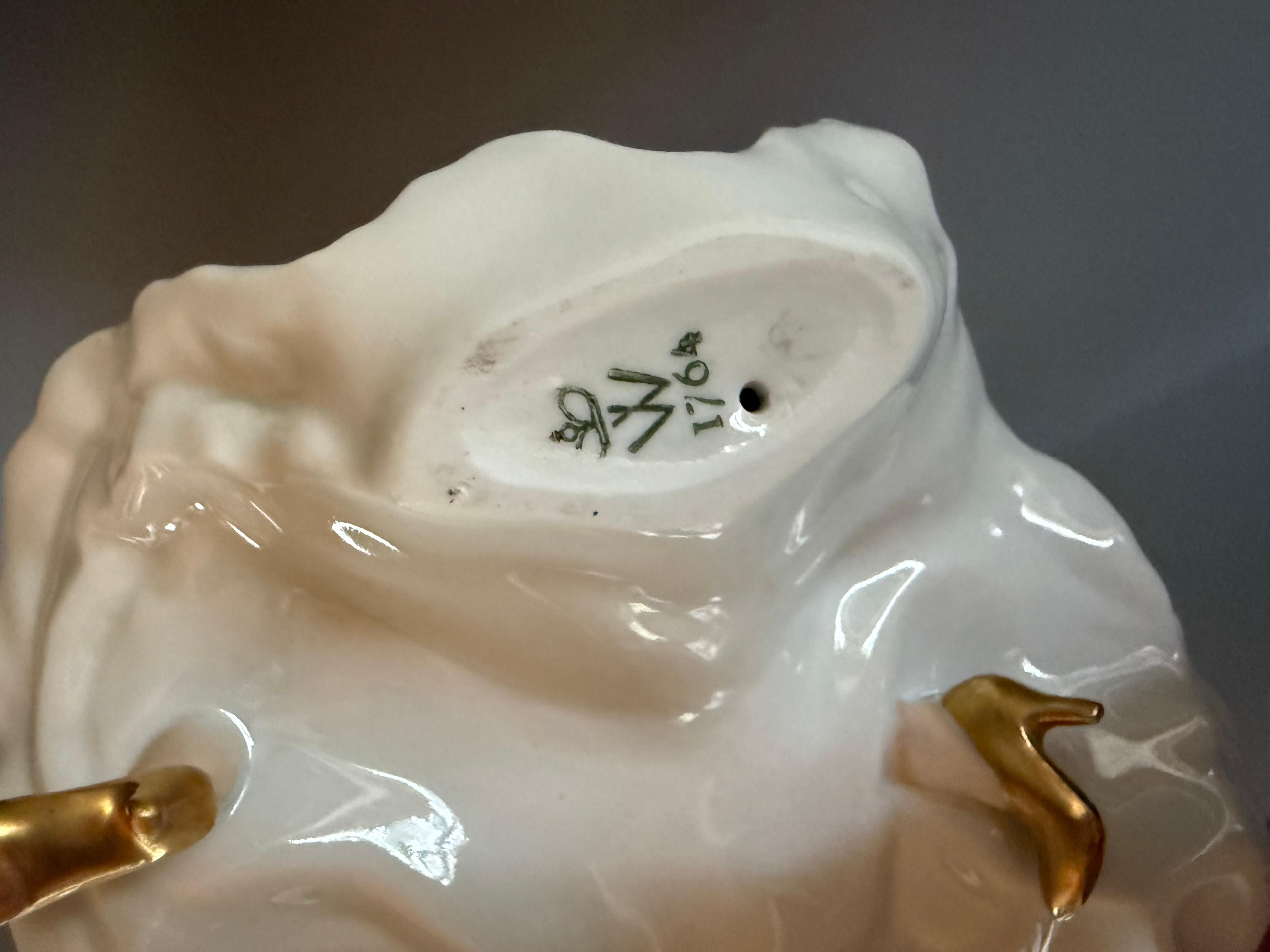 Porcelain White Cobalt Ballerina Wallendorf Germany 1964-1990 For Sale 5