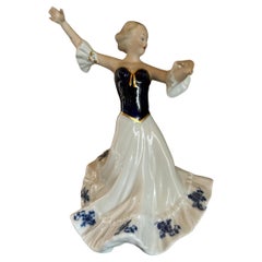 Vintage Wallendorf Germany Ballerina Cobalt 20th Century