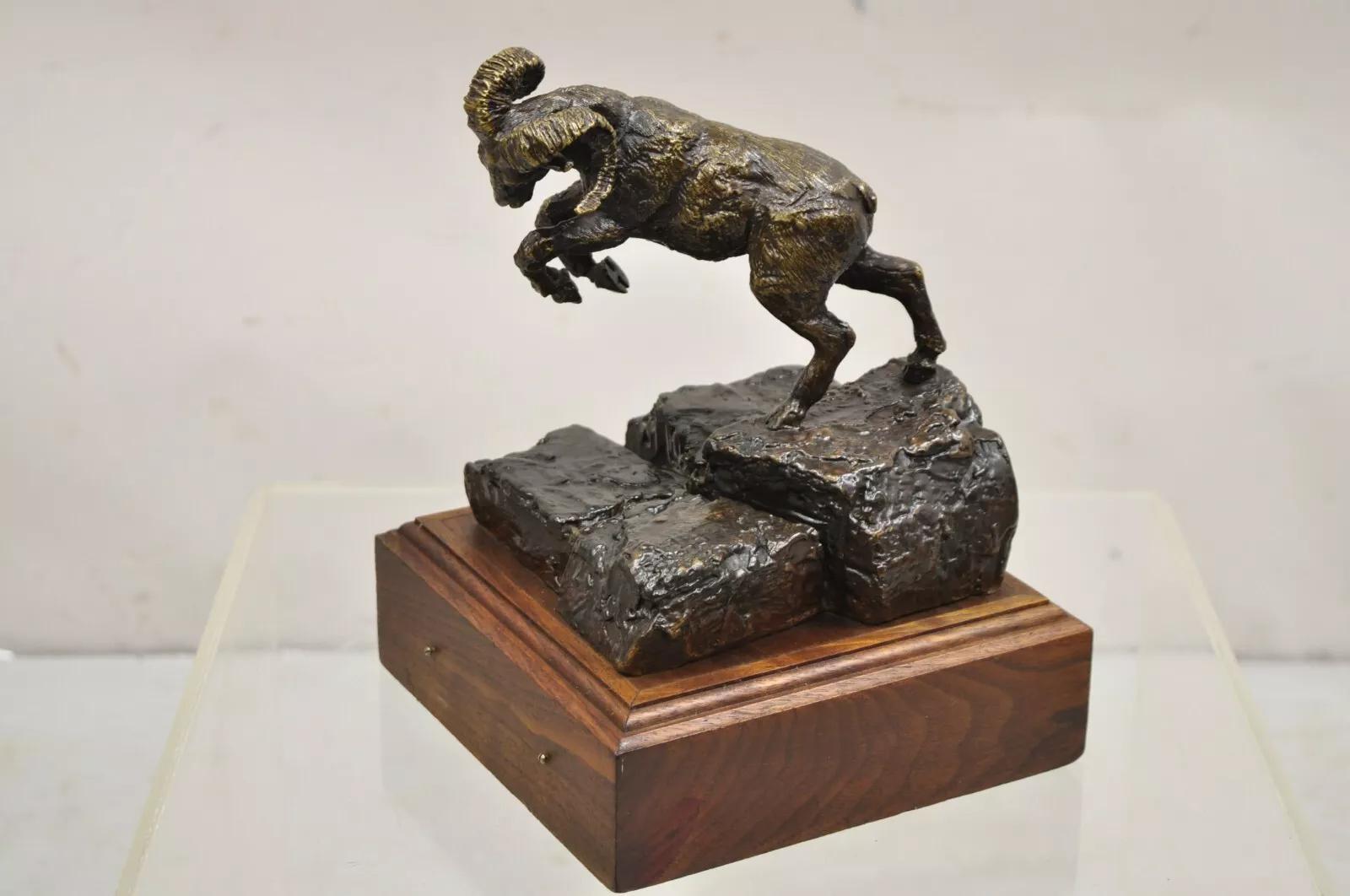 Vintage Wally Shoop 1985 Bronze Ram Bighorn Schaf-Skulptur Limited 13/250, Vintage im Angebot 6