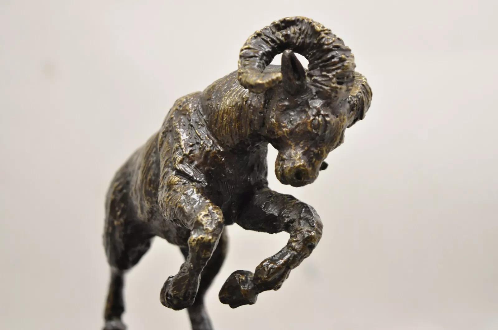 Vintage Wally Shoop 1985 Bronze Ram Bighorn Schaf-Skulptur Limited 13/250, Vintage (Sonstiges) im Angebot
