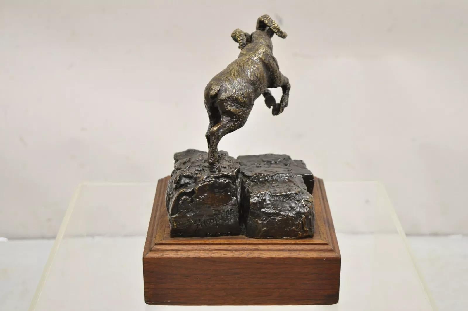 Vintage Wally Shoop 1985 Bronze Ram Bighorn Schaf-Skulptur Limited 13/250, Vintage im Angebot 2