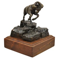 Vintage Wally Shoop 1985 Bronze Ram Bighorn Sheep Sculpture Limited 13/250