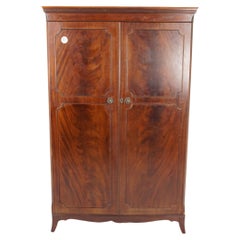 Vintage Nussbaum 2 Tür Armoire, Kleiderschrank, Closet, Schottland 1930, H638