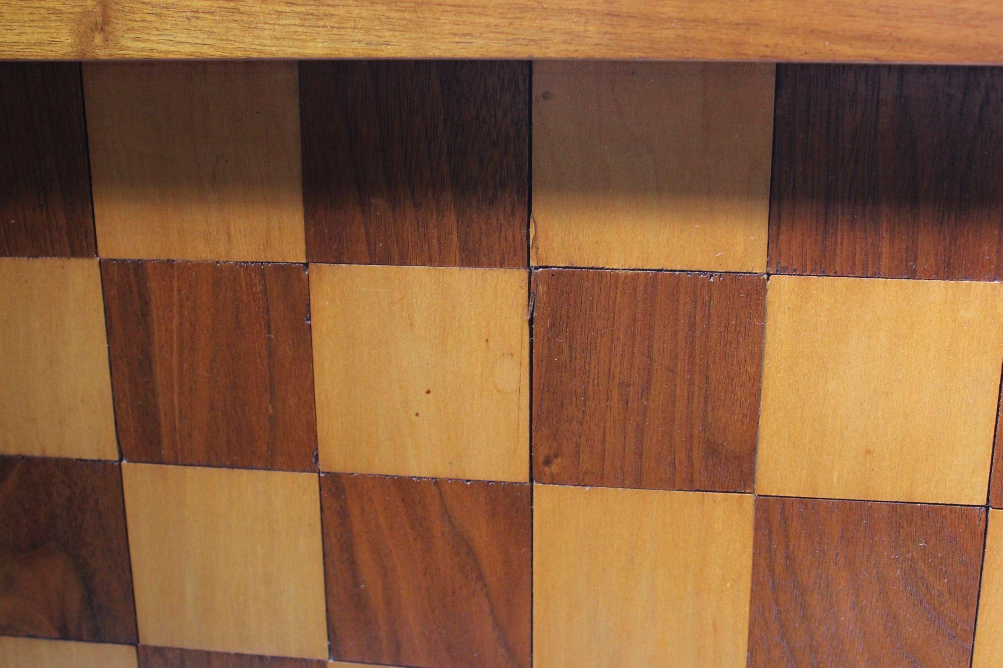 Vintage Walnut and Beech Chessboard For Sale 1