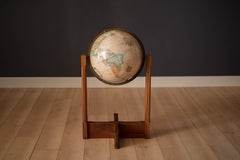 Vintage Walnut and Brass Repogle Globe Stand