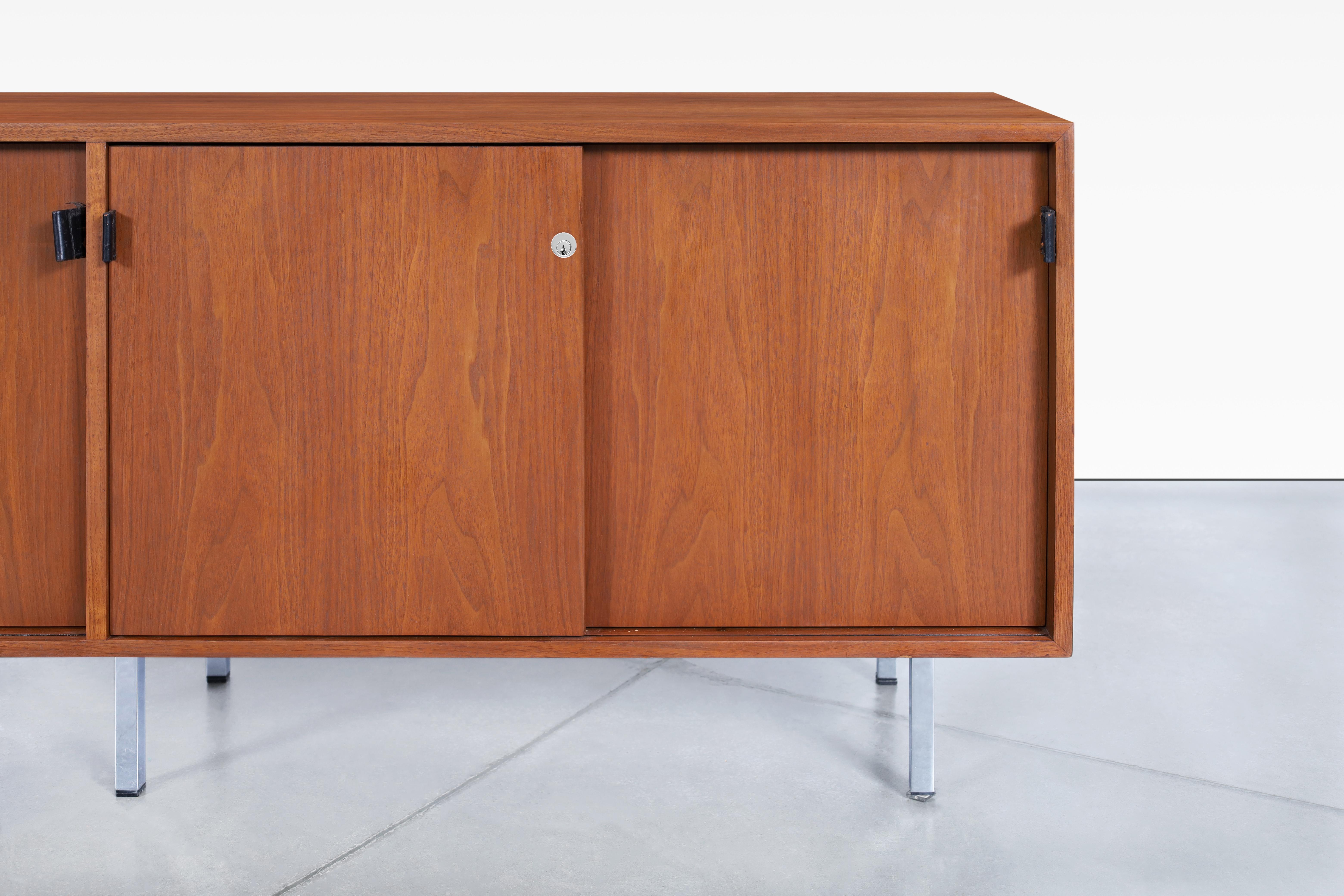 Vintage Walnut and Chrome Credenza by Florence Knoll For Sale 5