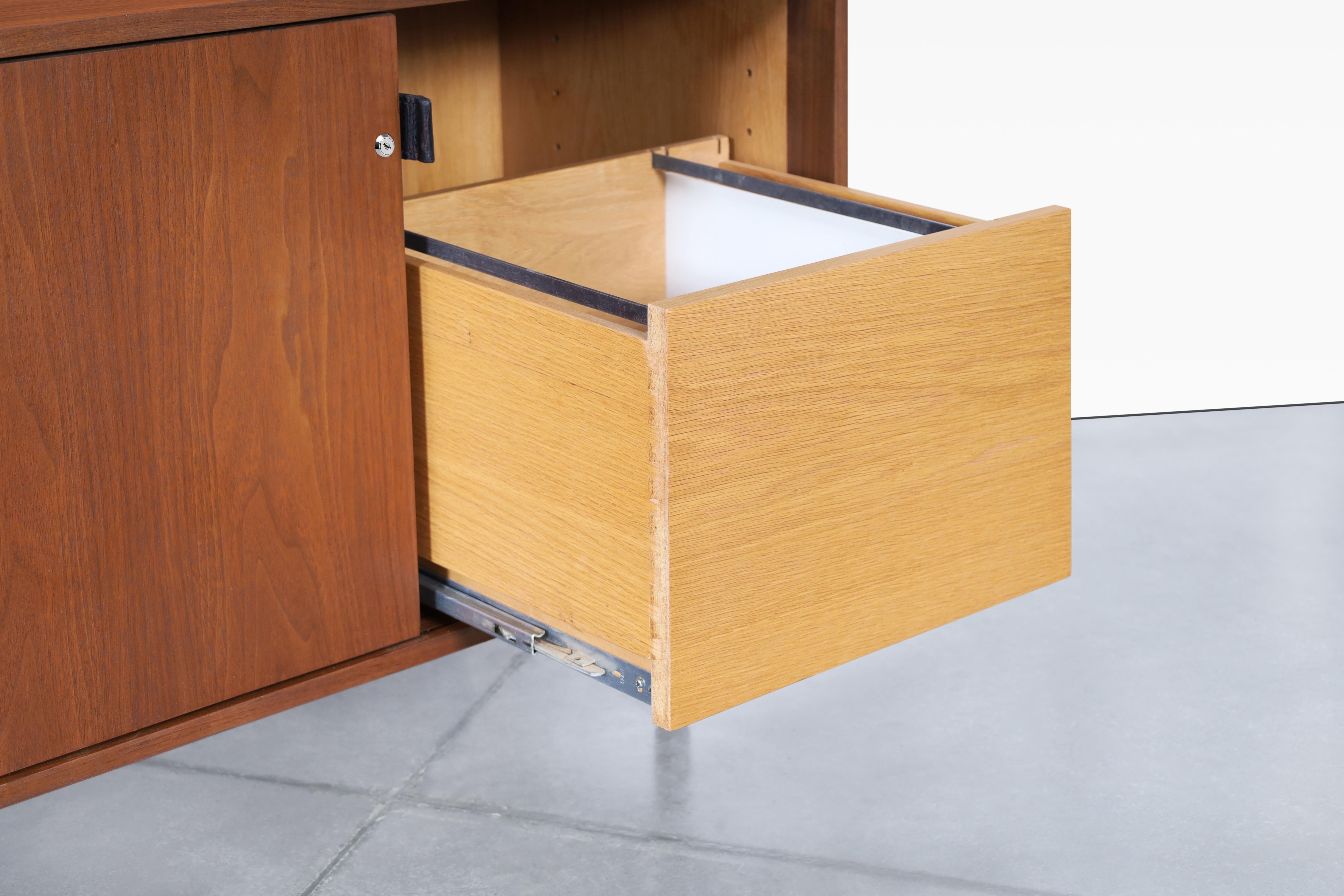 Vintage Walnut and Chrome Credenza by Florence Knoll For Sale 1