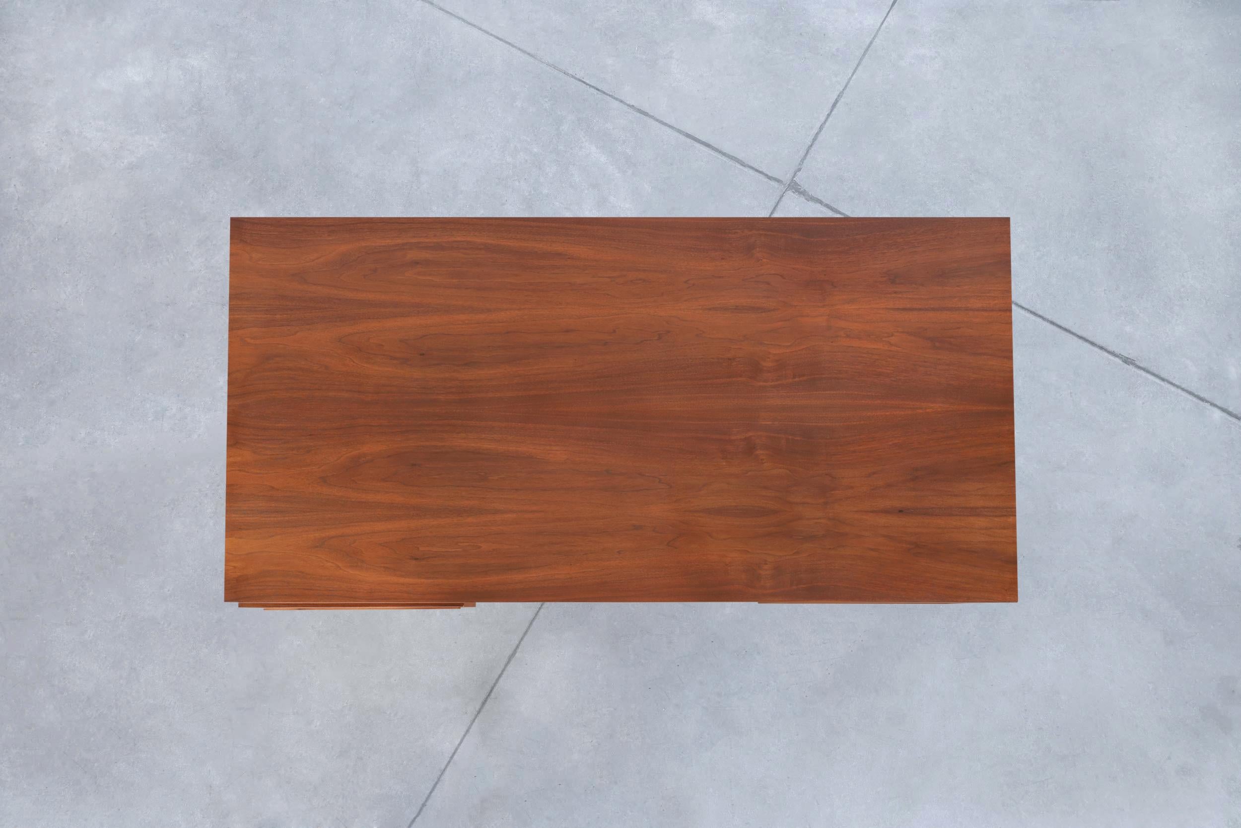 Vintage Walnut and Chrome Executive Desk by John Keal 5