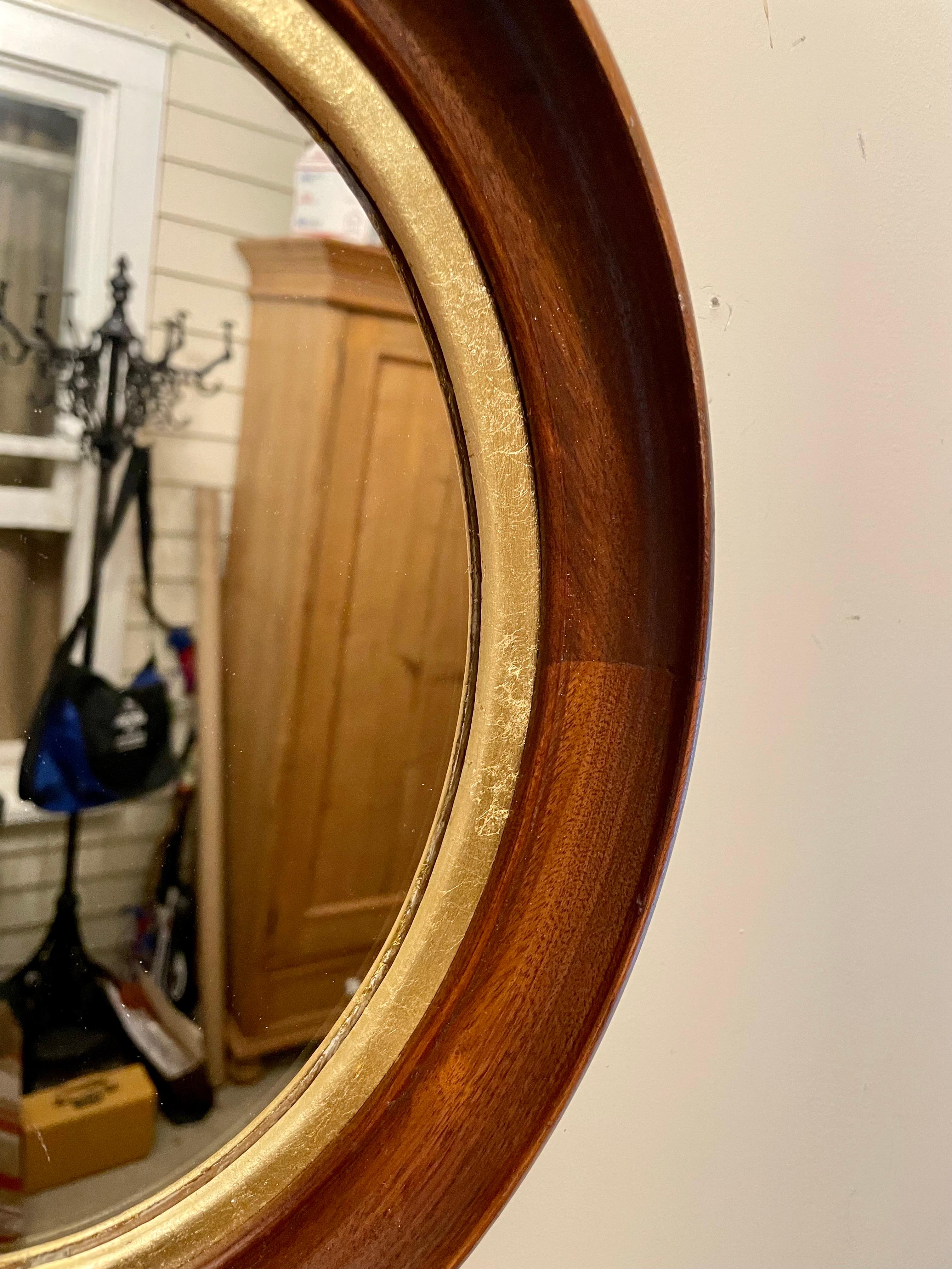 American Classical Vintage Walnut and Gilt Mirror For Sale