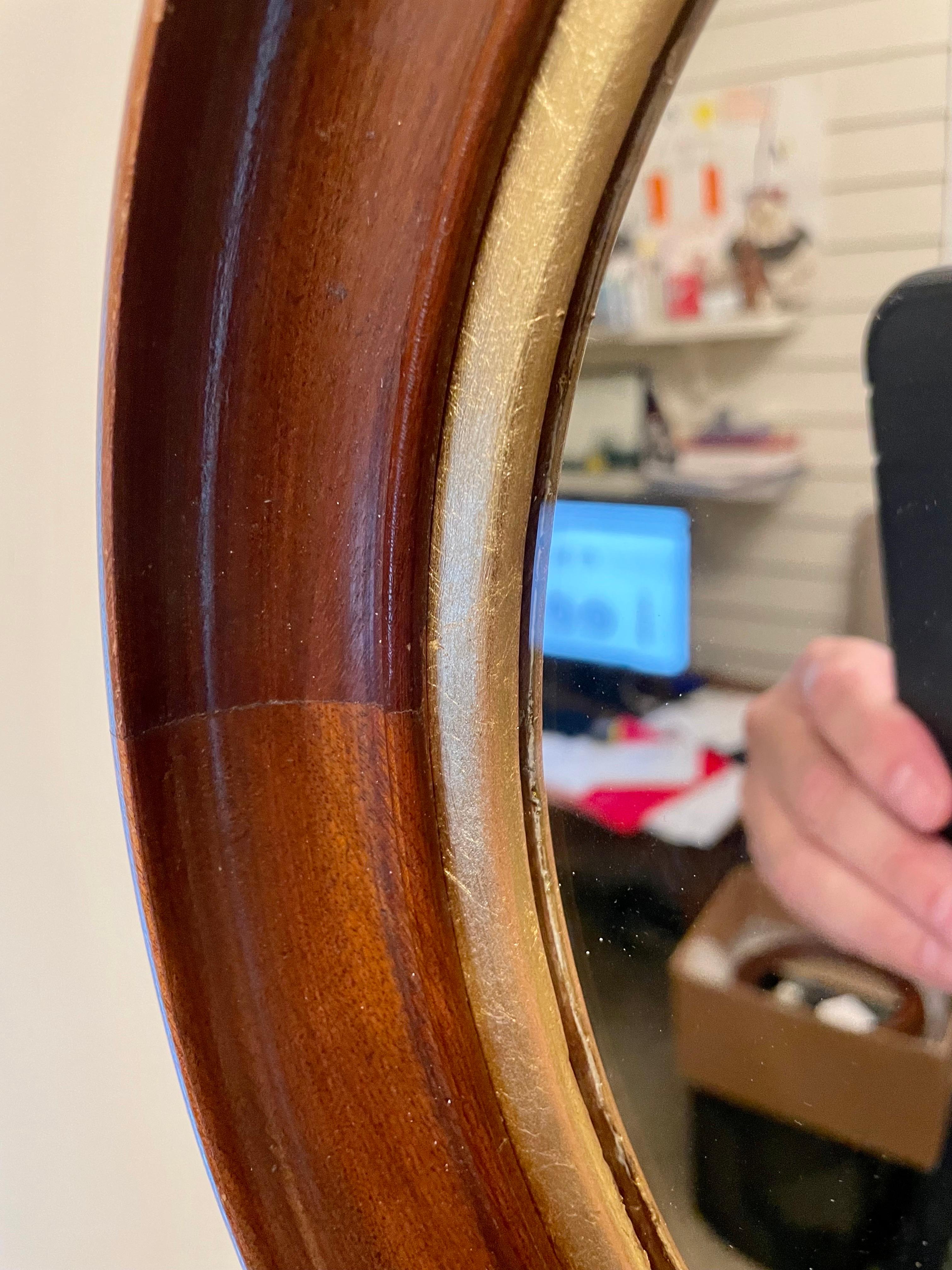 Vintage Walnut and Gilt Mirror In Good Condition For Sale In New York, NY