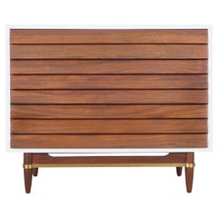 Vintage Walnut and Lacquered Chest of Drawers by Merton L. Gershun
