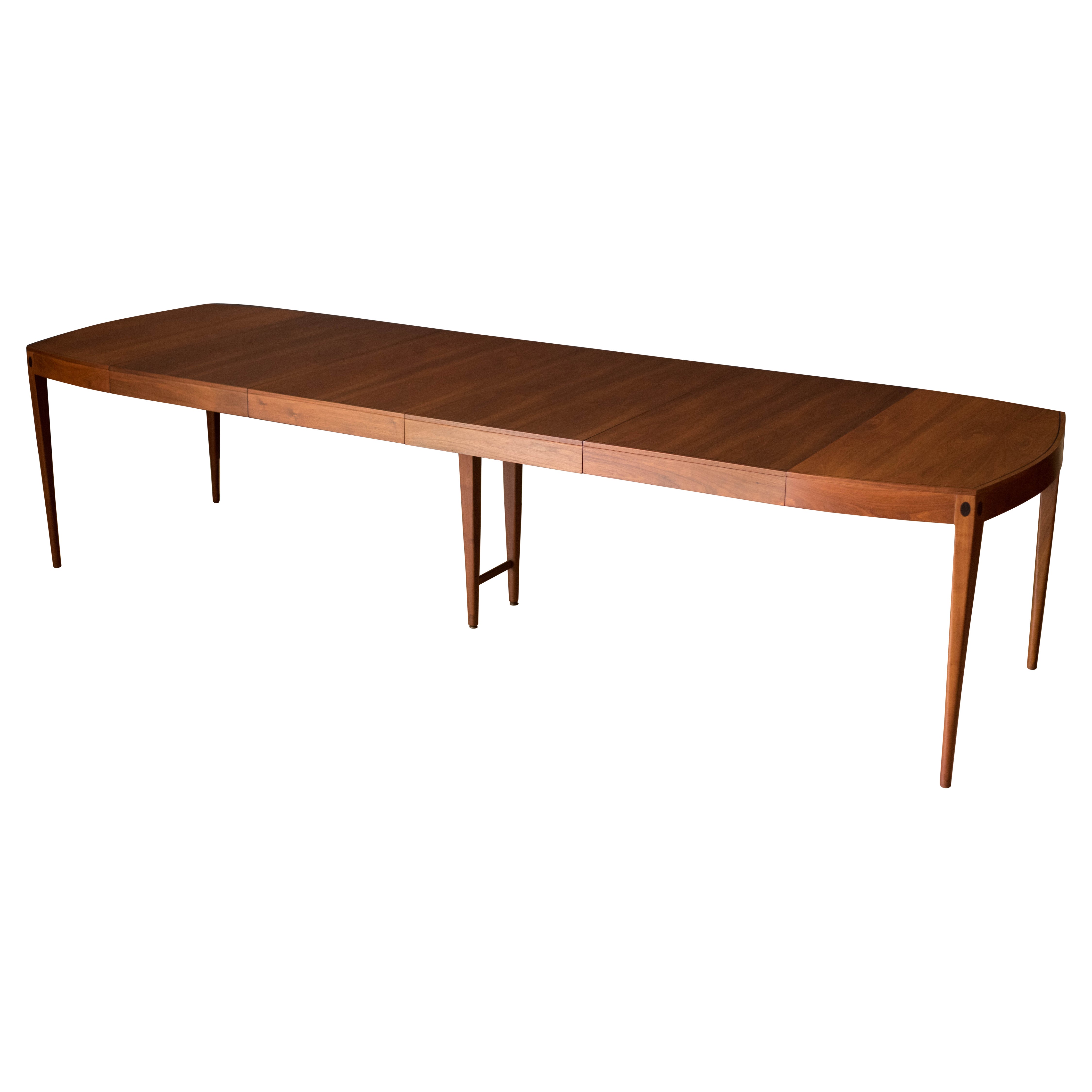 Vintage Walnut and Rosewood Directional Dining Table by Kipp Stewart for Calvin For Sale