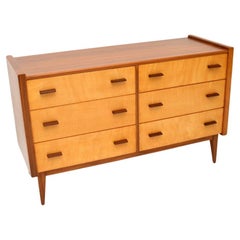 Vintage Walnut and Sycamore Sideboard / Chest of Drawers by Alfred Cox