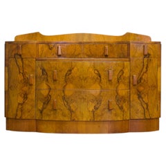 Vintage Walnut and Walnut Dressing Table or Sideboard, 1930s