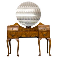 Vintage Walnut and Walnut Veneer Dressing Table, 1930s