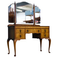 Vintage Walnut and Walnut Veneer Dressing Table from N H Chapman Siesta, 1930s