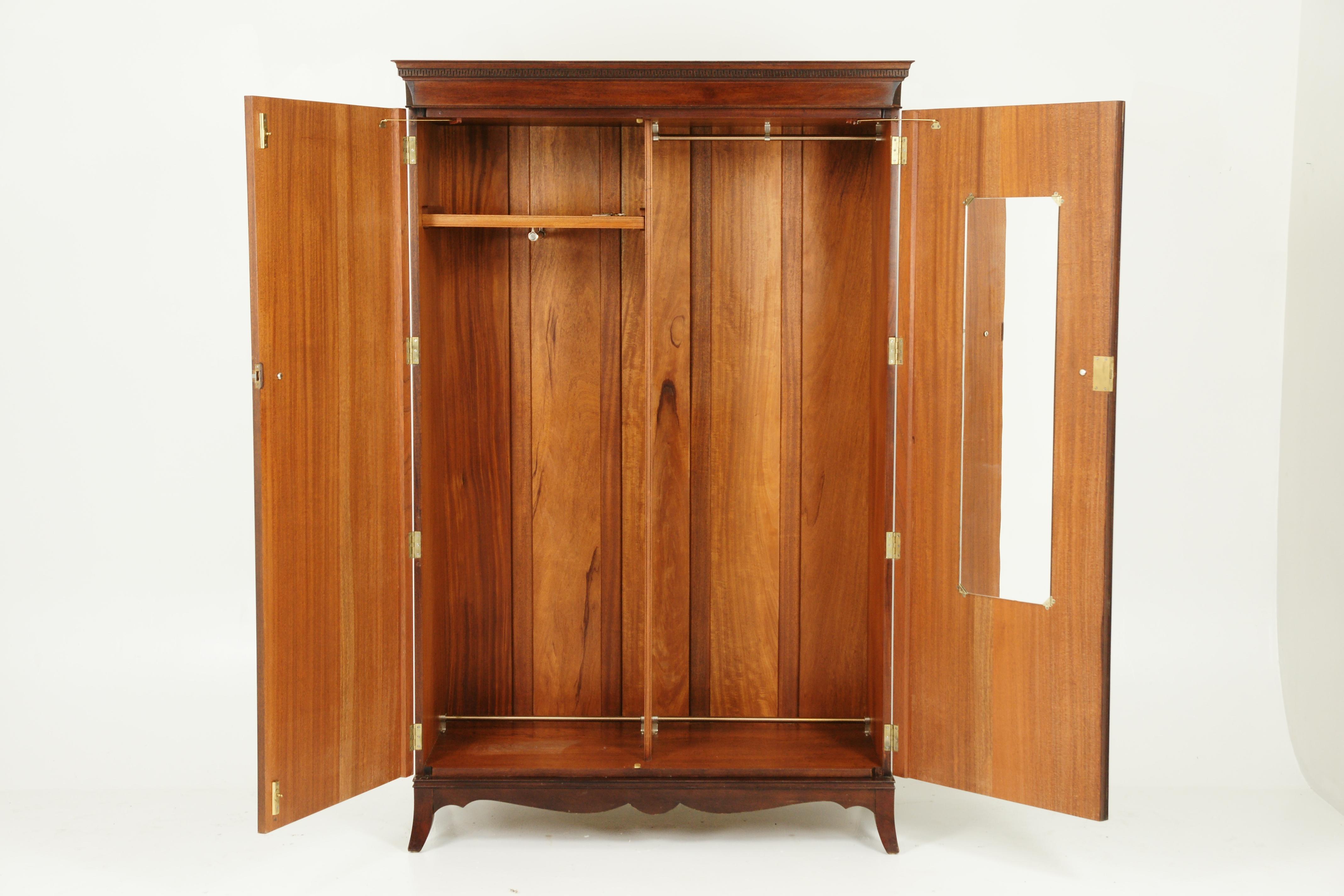 Vintage Walnut Armoire, 2-Door Armoire, Wardrobe, Closet, Scotland 1930 ...