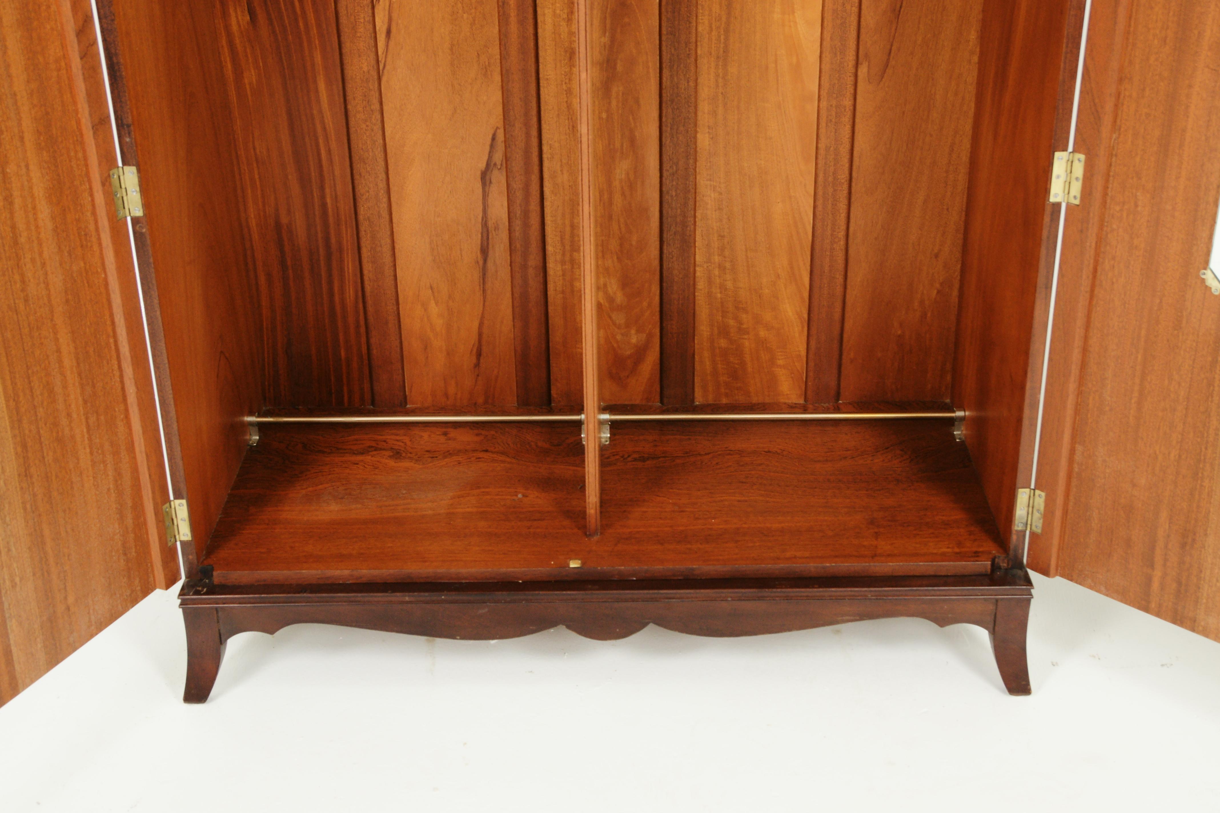 Vintage Walnut Armoire, 2-Door Armoire, Wardrobe, Closet, Scotland 1930 ...