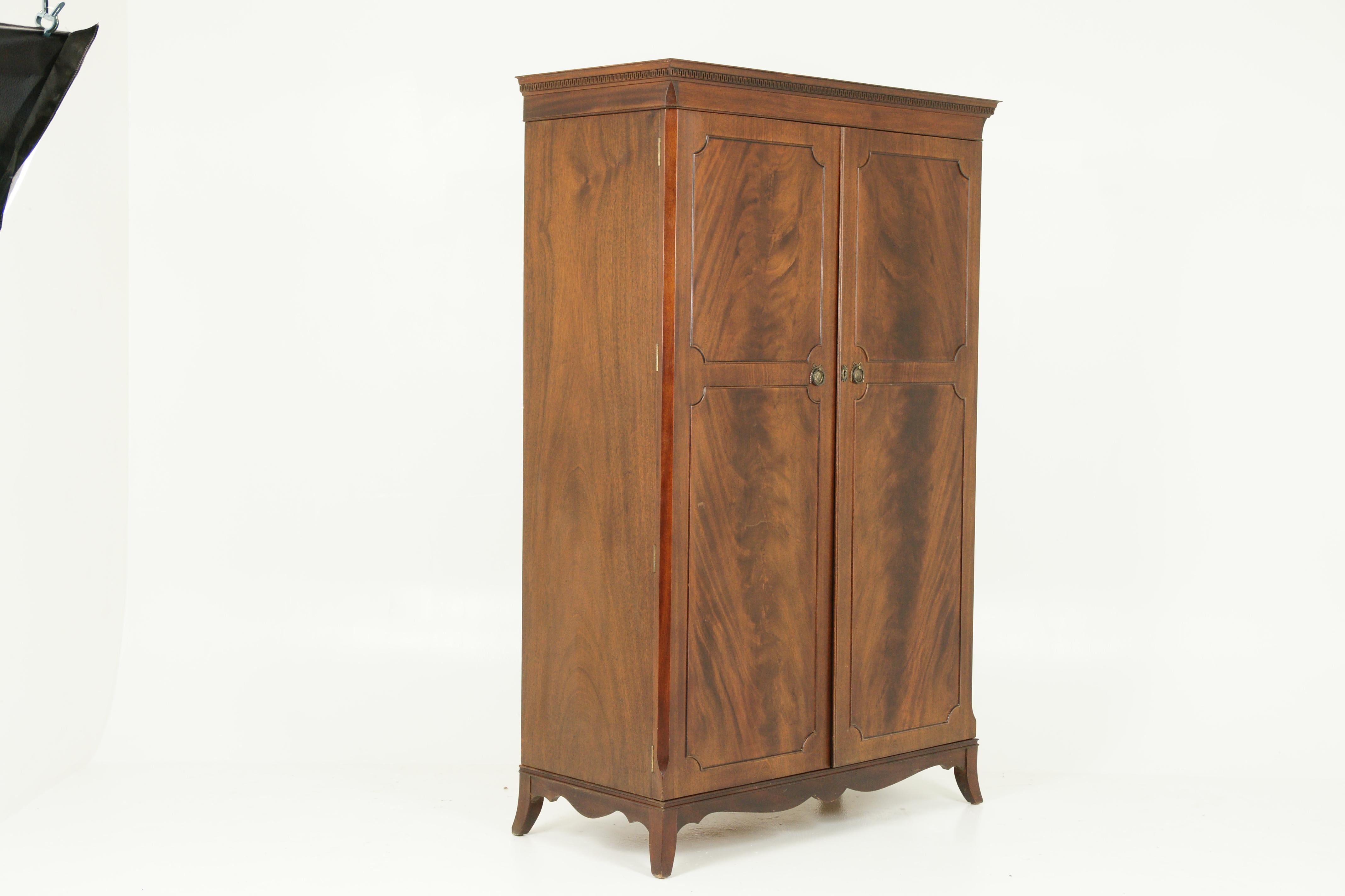 Vintage Walnut Armoire, 2-Door Armoire, Wardrobe, Closet, Scotland 1930 ...