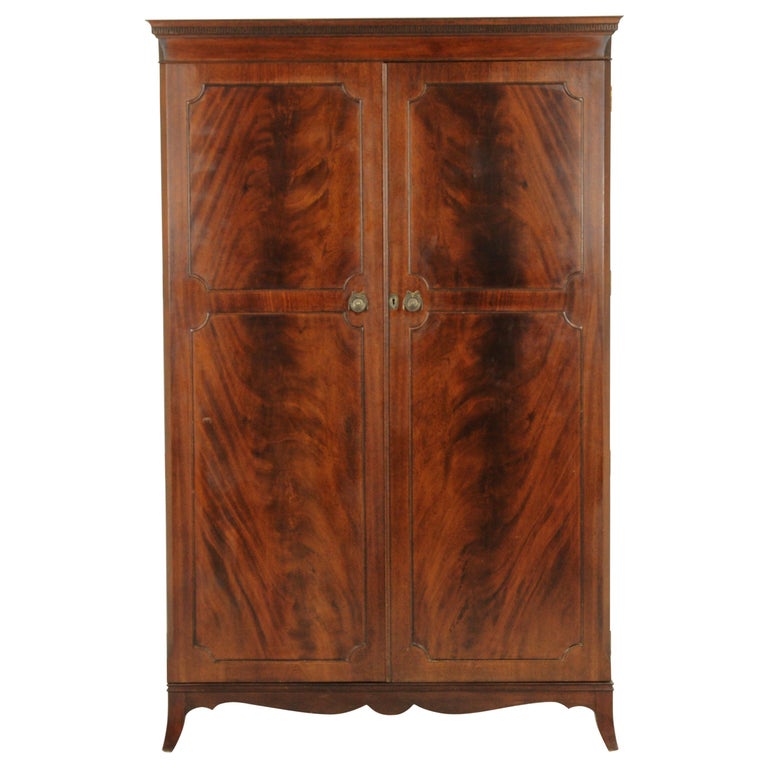 Vintage Walnut Armoire, 2-Door Armoire, Wardrobe, Closet, Scotland 1930 ...