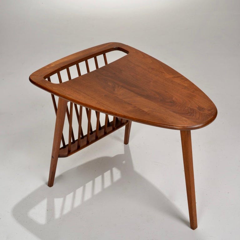 Vintage Walnut Arthur Umanoff Magazine Side Table For Sale At 1stdibs