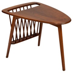 Vintage Walnut Arthur Umanoff Magazine Side Table