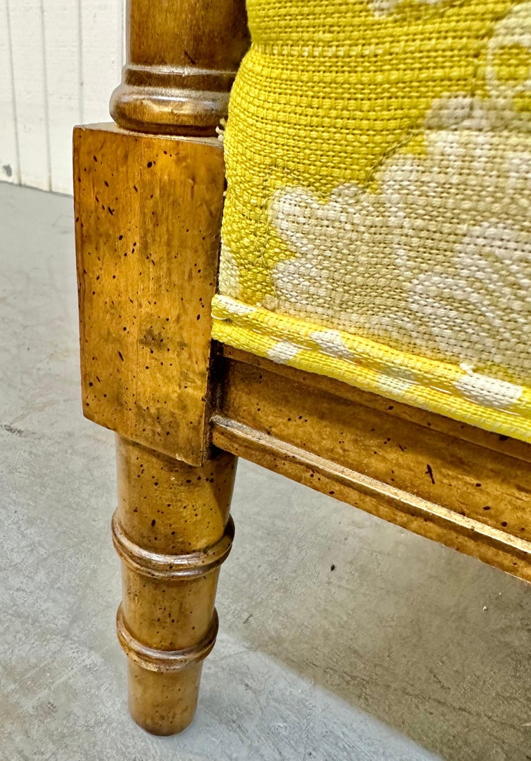 Vintage Walnut Bamboo Floral Cane Sofa For Sale at 1stDibs