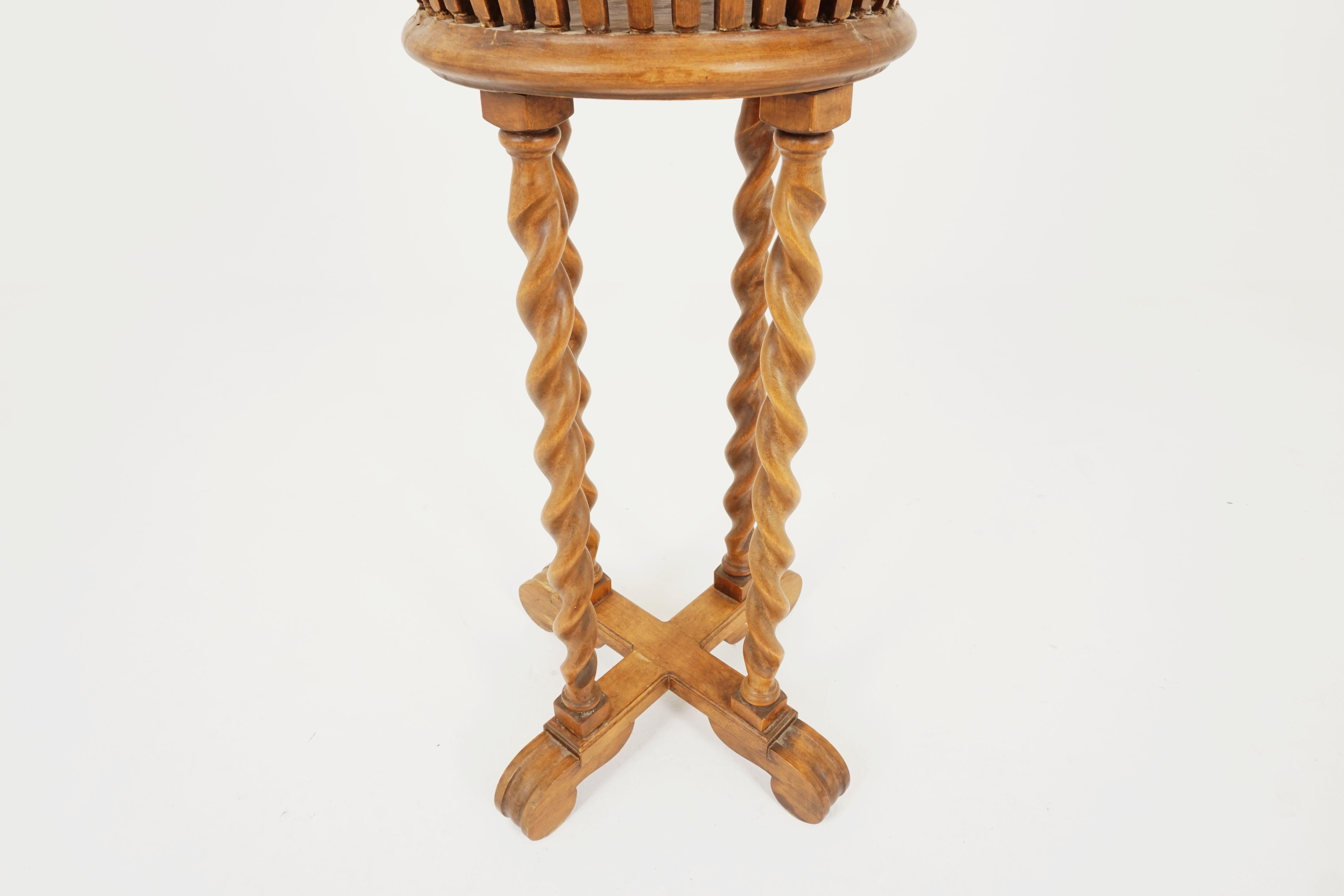 vintage plant stand wood