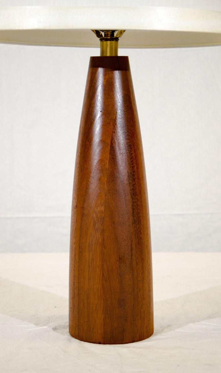 Vintage Walnut Base Table Lamp For Sale at 1stDibs