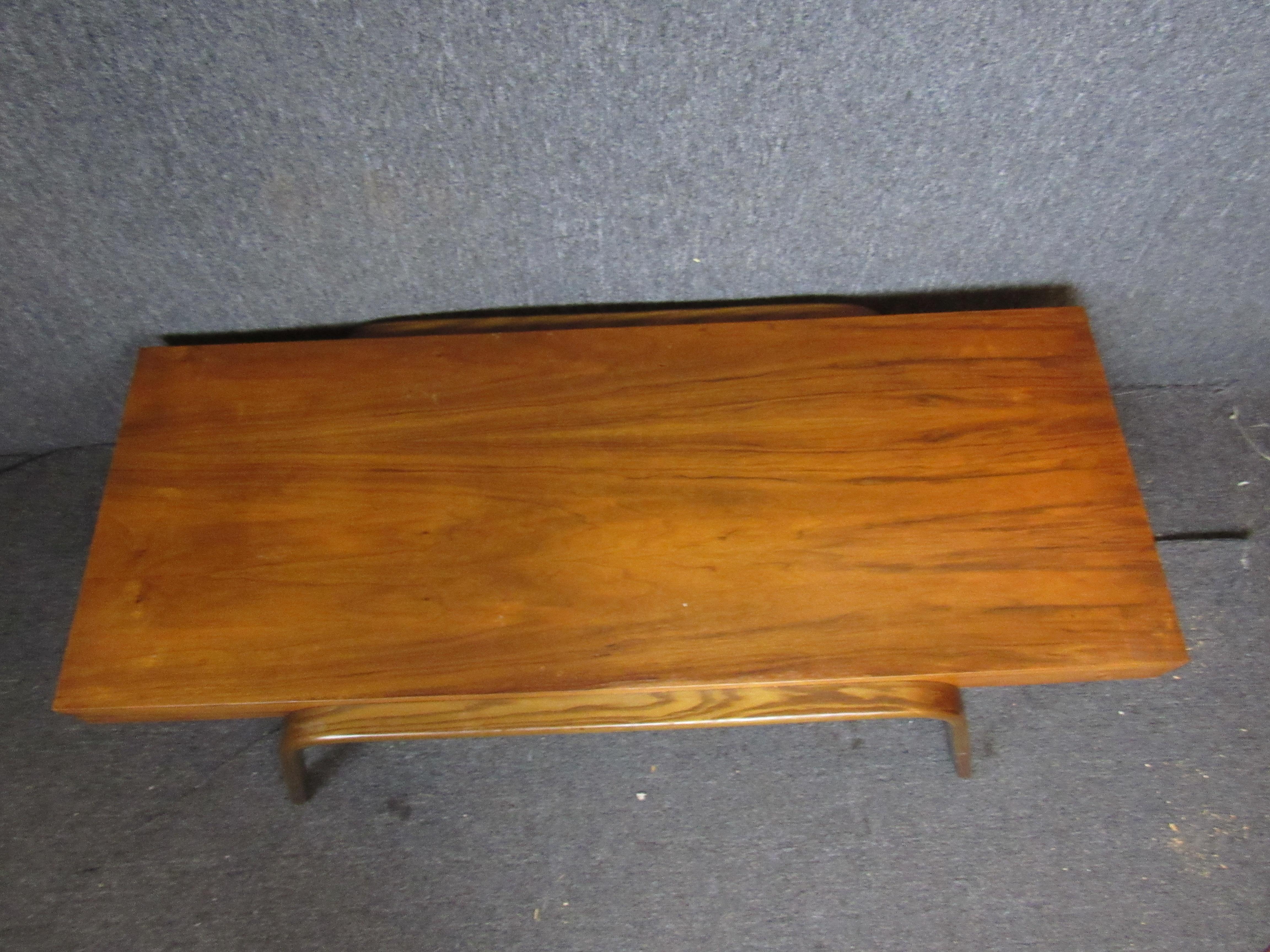 Vintage Walnut Bentwood Coffee Table For Sale 1