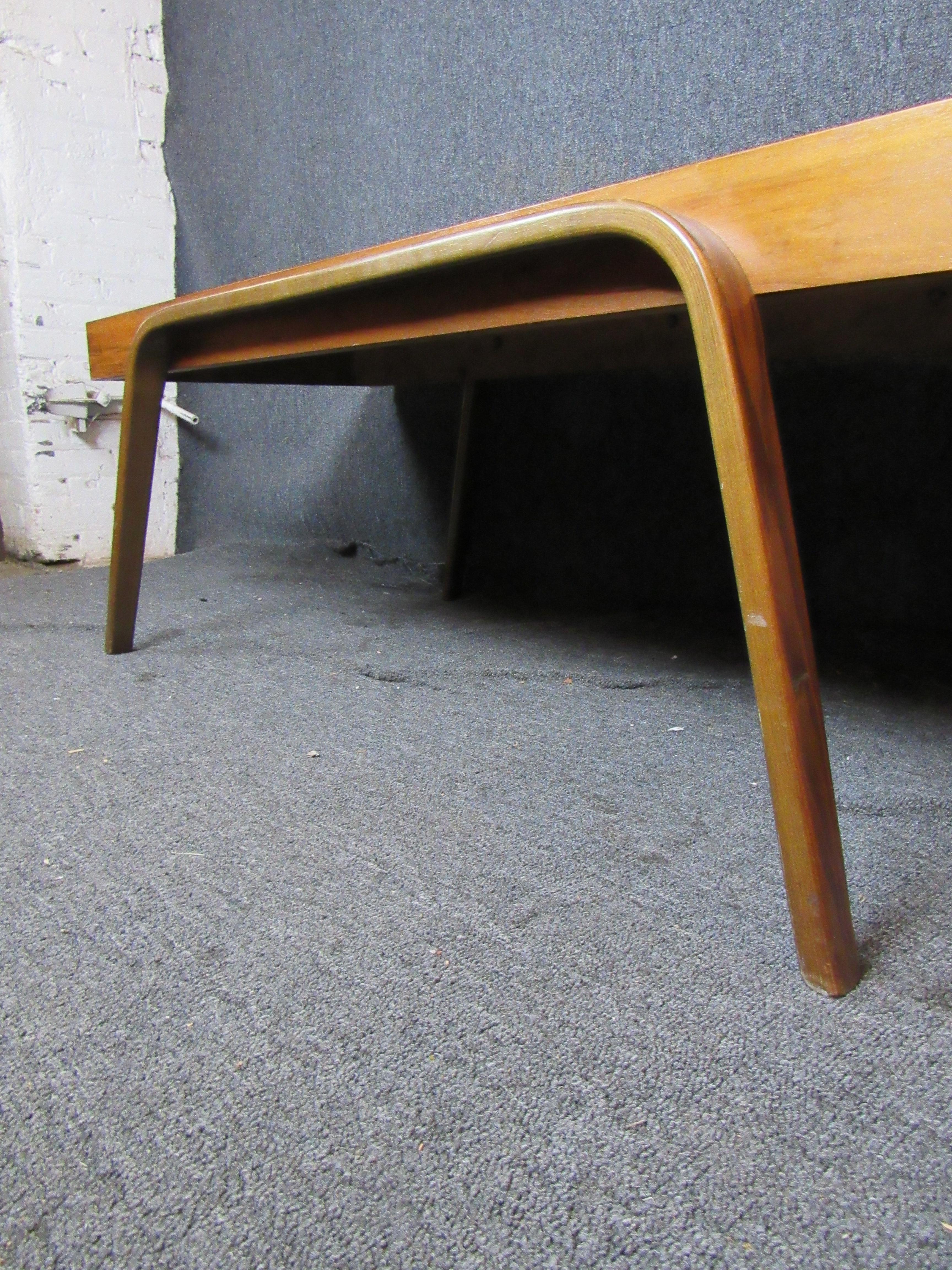 Vintage Walnut Bentwood Coffee Table For Sale 2