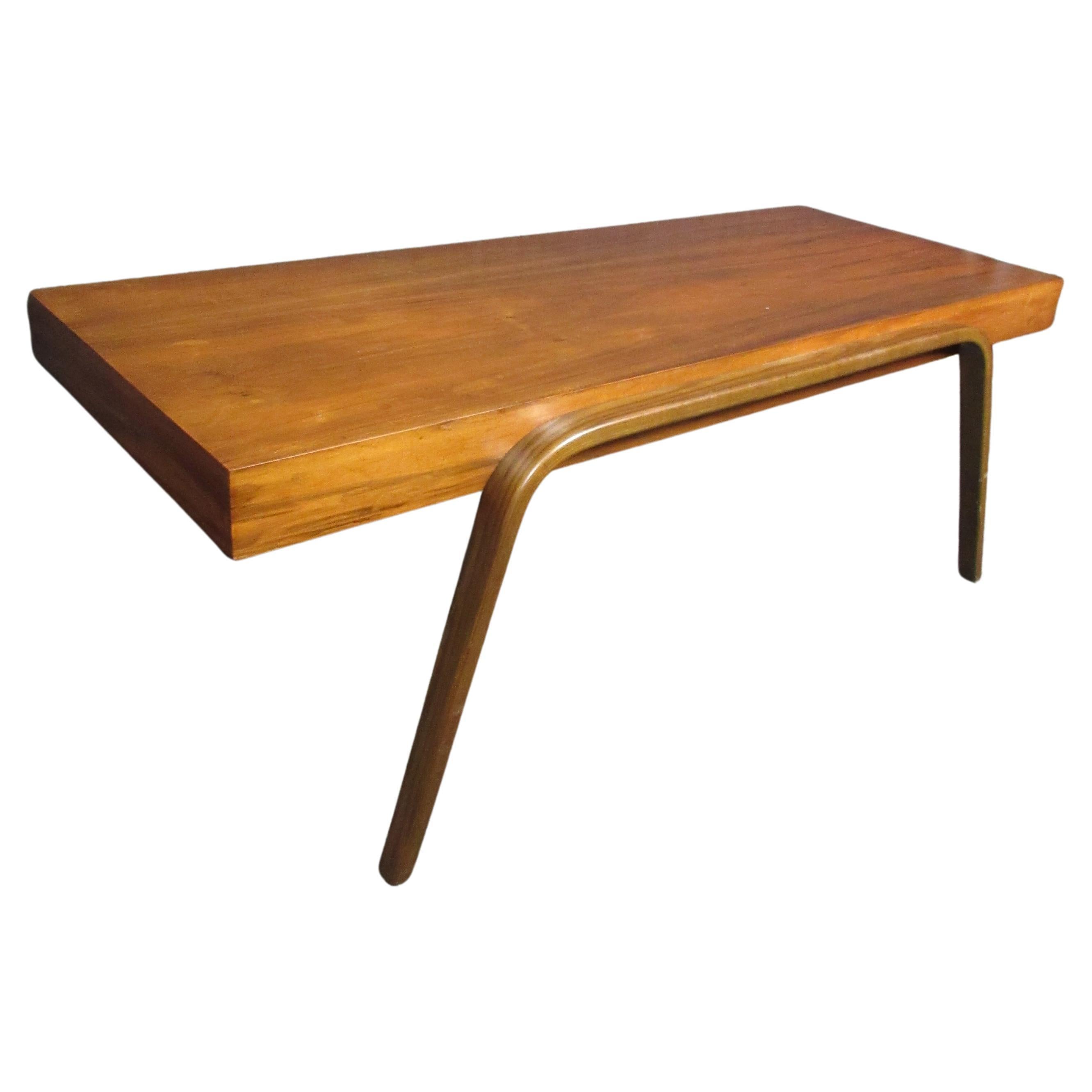 Vintage Walnut Bentwood Coffee Table For Sale