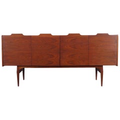 Vintage Walnut Bi-Folding Doors Credenza by John Caldwell for Brown Saltman